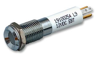 19100354 - Multicolour Panel Indicators, Satin Chrome Bezel, Red, Yellow, Green, 8 mm, R 15mA, Y 30mA, G 15mA - CML INNOVATIVE TECHNOLOGIES