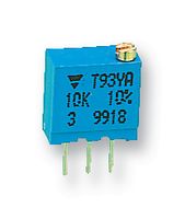 T93YA101KT20 - Trimpot, Multi Turn, Cermet, Top Adjust, 100 ohm, Through Hole, 23 Turns - VISHAY