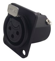 AC3FDZB - XLR Connector, 3 Contacts, Socket, Panel Mount, Tin Plated Contacts, Metal Body, AC - AMPHENOL SINE/TUCHEL