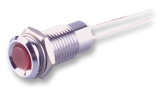 19010053 - LED Panel Mount Indicator, Satin Chrome Bezel, Red, 2.4 VDC, 8 mm, 20 mA, 8.5 mcd, Not Rated - CML INNOVATIVE TECHNOLOGIES