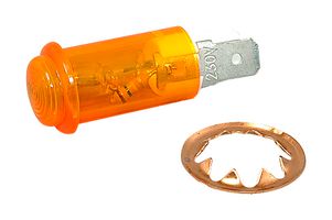 C0180AANAB - Neon Indicator, 250 V, Quick Connect, Amber, 12.7 mm, Round with Flat Top, 20 mA - ARCOLECTRIC (BULGIN LIMITED)