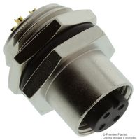 1838891-2. - Sensor Connector, M12, Female, 4 Positions, Solder Socket, Straight Panel Mount - TE CONNECTIVITY