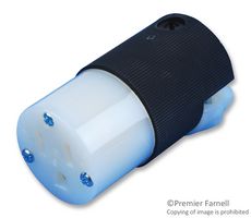 HBL5269C - Power Entry Connector, Power Entry, 15 A, Black, Nylon (Polyamide) Body, 125 V - HUBBELL WIRING DEVICES