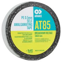 AT85 BLACK 10M X 25MM - Self-Amalgamating Tape, Polythene Film, Black, 25 mm x 10 m - ADVANCE TAPES