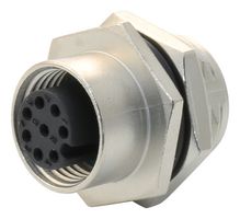 M12A-08PFFS-SH8001 - Sensor Connector, 8 Pole, M12, Receptacle, M Series, M12, Female, 8 Positions, Solder Socket - AMPHENOL LTW