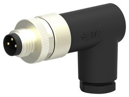 T4013008031-000 - Sensor Connector, M8, Male, 3 Positions, Screw Pin, Right Angle Cable Mount - TE CONNECTIVITY