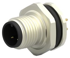 T4140012031-000 - Sensor Connector, M12, Male, 3 Positions, PCB Pin, Straight Panel Mount - TE CONNECTIVITY