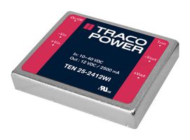 TEN 25-2412WI - Isolated Through Hole DC/DC Converter, ITE, 4:1, 25 W, 1 Output, 12 V, 2.5 A - TRACO POWER