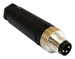 PXPPAM08FIM04AST - Sensor Connector, Buccaneer M8 Series, M8, Male, 4 Positions, Screw Pin, Straight Cable Mount - BULGIN LIMITED