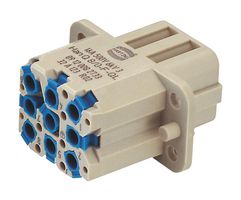 09120082733 - Heavy Duty Connector, Han Q, Insert, 8 Contacts, Receptacle, Push Lock Socket - HARTING