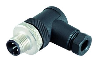 99-0437-24-05 - Sensor Connector, 713 Series, M12, Male, 5 Positions, Screw Pin, Right Angle Cable Mount - BINDER