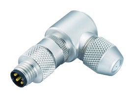 99-3365-00-03 - Sensor Connector, 768 Series, M8, Male, 3 Positions, Solder Pin, Right Angle Cable Mount - BINDER