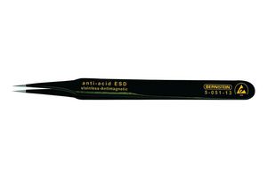 5-051-13 - Tweezer, ESD, SMD, Straight, Pointed, Stainless Steel, 115 mm Length - BERNSTEIN WERKZEUGFABRIK