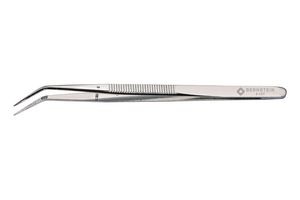 5-107 - Tweezer, Precision, Bent, Pointed, Nickel Plated Steel, 150 mm Length - BERNSTEIN WERKZEUGFABRIK