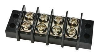 1546306-4 - Panel Mount Barrier Terminal Block, 2 Row, 4 Ways, 22 AWG, 12 AWG, 9.5 mm, 20 A - BUCHANAN - TE CONNECTIVITY