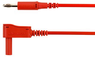 AL 7622 NI / 2.5 / 200 / RT - Banana Test Lead, 4mm Banana Plug, 4mm Right Angle Banana Plug, Shrouded, 6.6 ft, 2 m, Red, 32 A - SCHUTZINGER