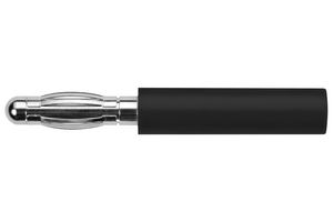 A 40-40 S NI / SW - Banana Test Connector, Plug, Cable Mount, 32 A, 70 VDC, Nickel Plated Contacts, Black - SCHUTZINGER