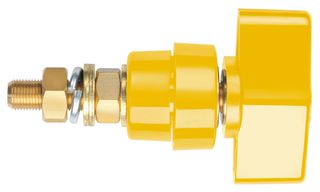 POL 102 / GE - Binding Post, 100 A, 1 kV, Panel Mount, Yellow - SCHUTZINGER