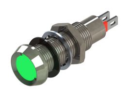 508-532-23 - LED Panel Mount Indicator, Green, 28 VDC, 8.1 mm, 20 mA, 23 cd, IP67 - MARL