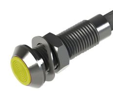 604-325-21 - LED Panel Mount Indicator, Yellow, 12 VDC, 5 mm, 18 mA, 2.52 cd, IP67 - MARL
