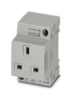 EO-G/UT/SH - Pin & Sleeve Connector, 13 A, 250 V, DIN Rail Mount, Socket, 2P+E, Grey - PHOENIX CONTACT