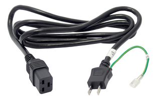 GW-151722 - Mains Power Cord, Mains Plug, Japan to IEC 60320 C19, 2 m, 15 A, 125 V, Black - MULTICOMP PRO