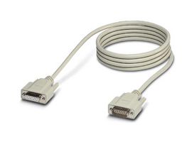 VS-15-DSUB-20-LI-2,0 - Computer Cable, D Subminiature Plug, 15 Way, D Subminiature Socket, 15 Way, 6.6 ft, 2 m, Grey - PHOENIX CONTACT