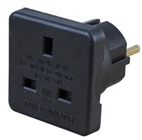 1518A BLK 2PK - Mains Adapter, UK, Euro (Schuko), 10 A, Black, Plastic Body, 250 V - PRO ELEC