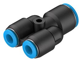 QSY-12-8 - Pneumatic Fitting, Push-In Y-Fitting, 14 bar, 12 mm, PBT (Polybutylene Terephthalate), QSY - FESTO
