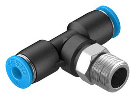 153106 - Pneumatic Fitting, Push-In T-Fitting, R1/8, 14 bar, 4 mm, PBT (Polybutylene Terephthalate), QST - FESTO