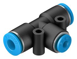 QST-6-4 - Pneumatic Fitting, Push-In T-Fitting, 14 bar, 6 mm, PBT (Polybutylene Terephthalate), QST - FESTO