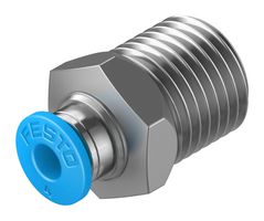 QS-1/4-4 - Pneumatic Fitting, Push-In Fitting, R1/4, 14 bar, 4 mm, Brass, QS - FESTO