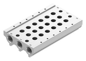 VABM-L1-10S-G18-6 - Manifold Rail, 6 Outlet, G1/8, VABM Series, VUVG-S10 Solenoid/M5/M7 In-Line Valves - FESTO