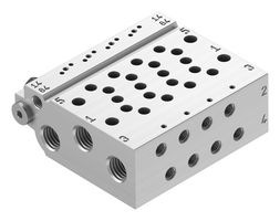 VABM-L1-10W-G18-4 - Manifold Rail, 4 Outlet, G1/8, M5, VABM Series, VUVG-B10 Solenoid/B10 M5 Sub-Base Valves - FESTO