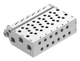 VABM-L1-10W-G18-6 - Manifold Rail, 6 Outlet, G1/8, M5, VABM Series, VUVG-B10 Solenoid/B10 M5 Sub-Base Valves - FESTO
