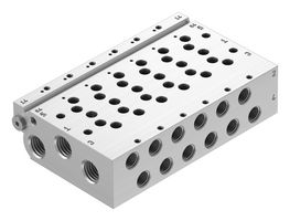 VABM-L1-14W-G14-6 - Manifold Rail, 6 Outlet, G1/4, G1/8, VABM Series, VUVG-B14 Solenoid/B14 G1/8 Sub-Base Valves - FESTO