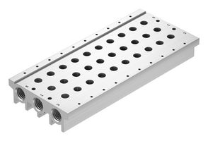 VABM-L1-18S-G38-10 - Manifold Rail, 10 Outlet, G3/8, VABM Series, VUVG-S18 Solenoid/G1/4 In-Line Valves - FESTO
