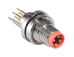 PXMBNI08FPM04PPC - Sensor Connector, PXM Series, M8, Male, 4 Positions, PCB Pin, Straight Panel Mount - BULGIN LIMITED