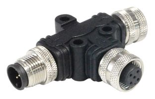 PXPPVC12TSFM05AFBIFB - Sensor Splitter, T - Style, Panel Mount, 5 Position M12 Receptacle, 2 x 5 Position M12 Plug - BULGIN LIMITED