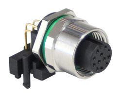 PXMBNI12RAF12APCM12 - Sensor Connector, PXM Series, M12, Female, 12 Positions, PCB Socket, Right Angle Panel Mount - BULGIN LIMITED