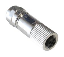 PXMBNI12FBF04TSCPG7 - Sensor Connector, PXM Series, M12, Female, 4 Positions, Solder Socket, Straight Cable Mount - BULGIN LIMITED