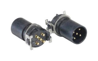 PXPLCP12SMM05APC - Sensor Connector, PXP Series, M12, Male, 5 Positions, PCB Pin, Straight Surface Mount - BULGIN LIMITED