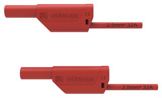 DI VSFK 8700 / 2.5 / 100 / RT - Test Patch Lead, Banana , 4mm Stackable Banana Plug, Shrouded, 4mm Stackable Banana Plug, Shrouded - SCHUTZINGER