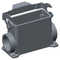 T1650163132-000 - Heavy Duty Connector, Base, Bulkhead Mount, Side Entry, Aluminium Alloy Body, 1 Lever, H16B - TE CONNECTIVITY