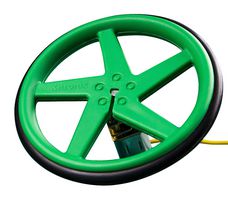 2593-D - Wheel, Green, 5 Spoke, ABS, D Shaft Style Motors - KITRONIK