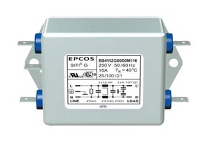 B84112G0000M136 - Power Line Filter, General Purpose, 250 V, 36 A, Single Phase, 1 Stage, Chassis Mount - EPCOS
