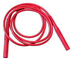 BU-6161-M-24-2 - Banana Test Lead, 4mm Banana Plug, Shrouded, 4mm Banana Plug, Shrouded, 24 ", 609.6 mm, Red, 20 A - MUELLER ELECTRIC