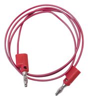 BU-2020-A-48-2 - Banana Test Lead, 4mm Stackable Banana Plug, 4mm Stackable Banana Plug, 48 ", 1.2 m, Red, 5 A - MUELLER ELECTRIC