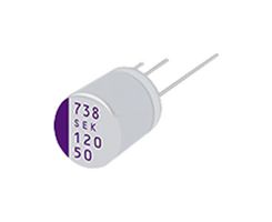 50SEK120M - Polymer Aluminium Electrolytic Capacitor, 120 µF, 50 V, Radial Leaded, 0.02 ohm - PANASONIC