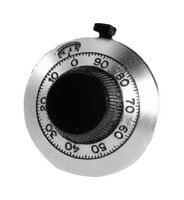 21B11B10 - Counting Dial, 15 Turns, 6 mm Bore Shaft Adapter, Satin Chrome, Black Marking - VISHAY